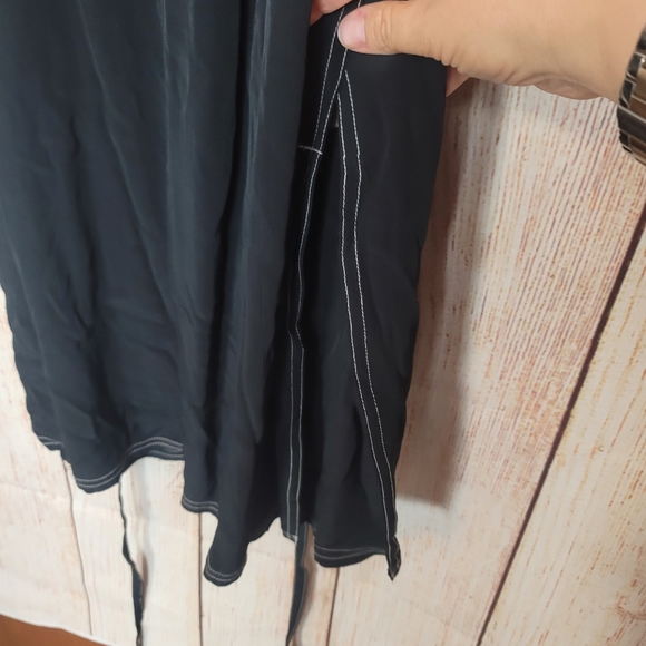 Something Navy Belted Double Slit Contrast Stitch Dress Size XS - Picture 15 of 15